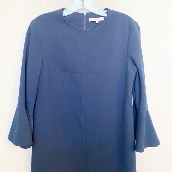 Tibi Bell Sleeve Dress in Midnight Navy 4 - Picture 6 of 11